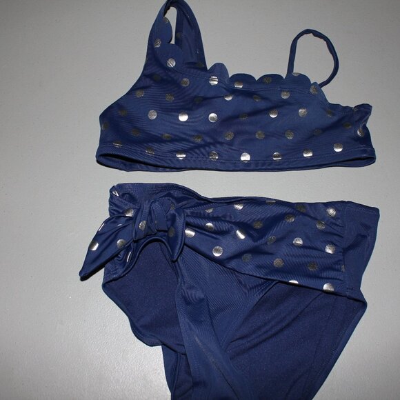 Blue & Silver 2 Pcs Justice Bikini Swimsuit Size 12 - Picture 1 of 10